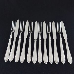 12Pc Vtg Dessert Cutlery Set Silver Plated Tea Party Service for 6 EPNS England